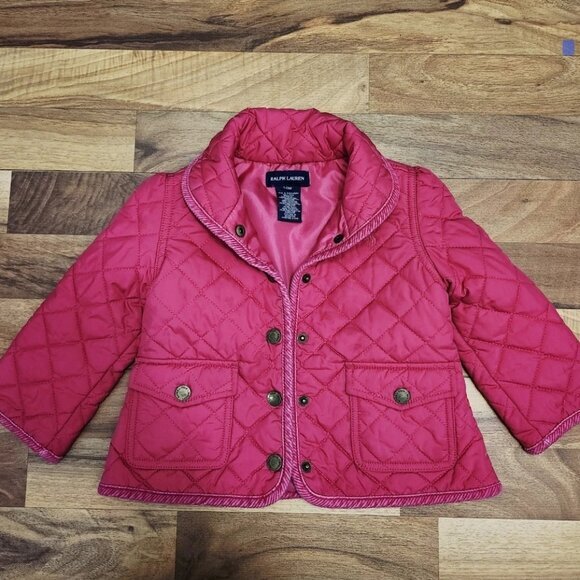 Ralph Lauren Girls Quilted Barn Jacket Pink‎ Size 24M